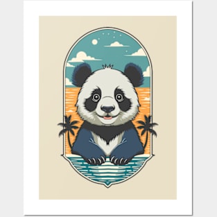 Cute Panda On Vacation Posters and Art